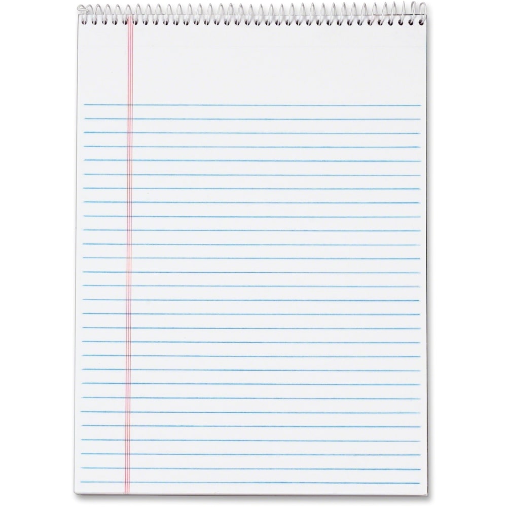 TOPS Docket Wirebound Legal Writing Pads - Letter - 70 Sheets - Wire Bound - 0.34in Ruled - 16 lb Basis Weight - 8 1/2in x 11in - 11in x 8.5in - White Paper - Perforated, Hard Cover, Stiff-back, Spiral Lock - 3 / Pack (Min Order Qty 2) MPN:63633
