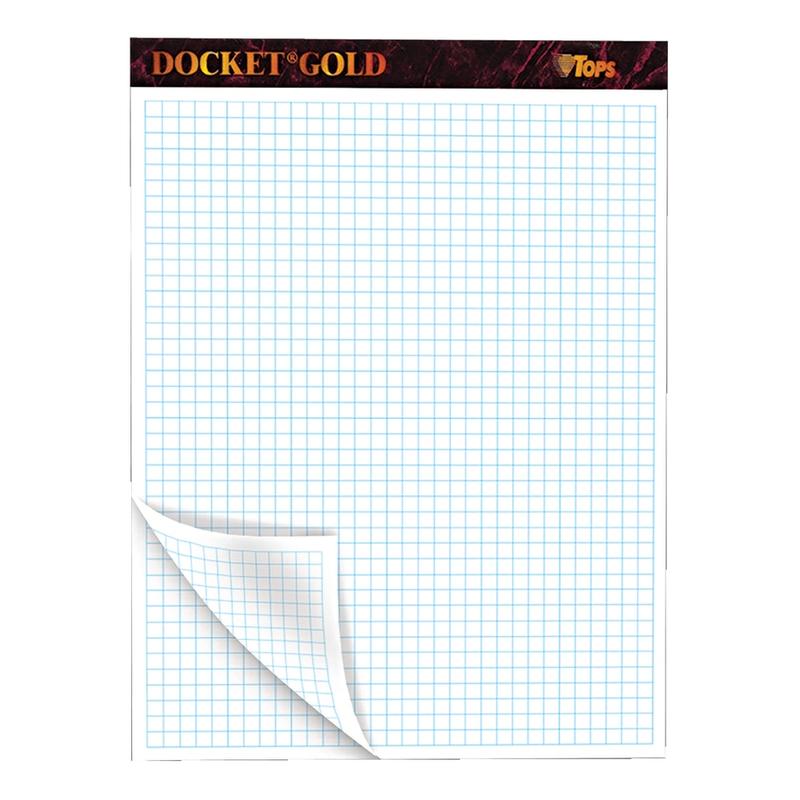 TOPS Double Docket Gold Writing Pad, 8 1/2in x 11in, Quad/Narrow Ruled, 160 Pages (80 Sheets), White (Min Order Qty 13) MPN:63752