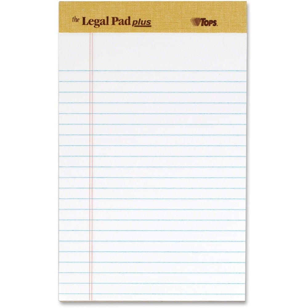 TOPS Binding Letr - Trim Perf. Writing Pads - Jr.Legal - 50 Sheets - 16 lb Basis Weight - 8in x 5in - 2.50in x 8in5in - White Paper - Perforated, Acid-free - 12 / Dozen (Min Order Qty 2) MPN:71500