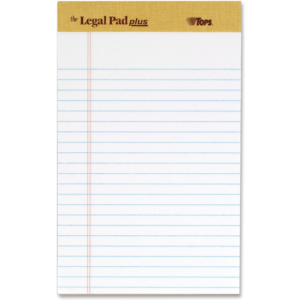 TOPS Binding Letr - Trim Perf. Writing Pads - Jr.Legal - 50 Sheets - 16 lb Basis Weight - 8in x 5in - 2.50in x 8in5in - White Paper - Perforated, Acid-free - 12 / Dozen (Min Order Qty 2) MPN:71500