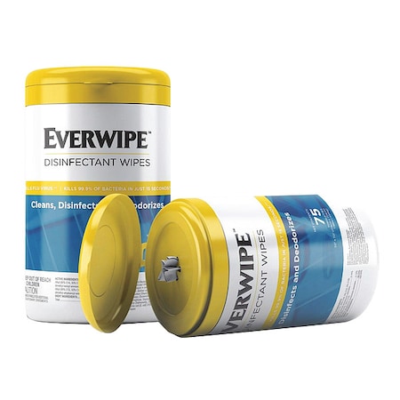Disinfectant Wipe, Canister, Lemon, White, 6 PK MPN:192820