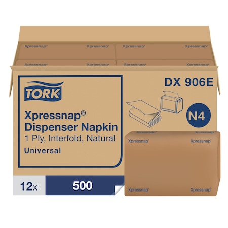 Disposable Napkins, Interfold, Brown, PK12 MPN:DX906E