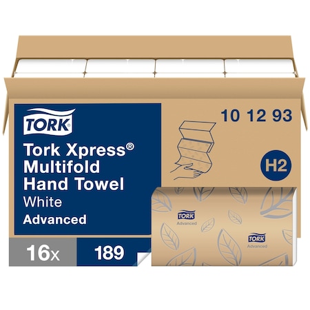 Multifold Paper Towel Sheets, 2 Ply, 189 Sheets, White, 16 PK MPN:101293