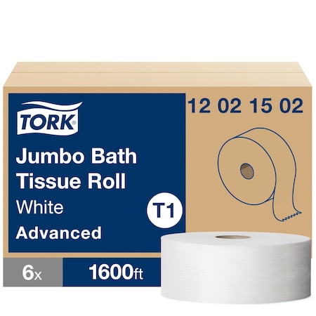 Jumbo Core, 2 Ply, Continuous Sheets, White, 6 PK MPN:12021502