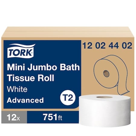 Jumbo Core, 2 Ply, Continuous Sheets, White, 12 PK MPN:12024402