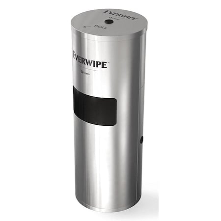 Wet Wipe Dispenser, SS, 37 1/4 in H, Silver MPN:192853