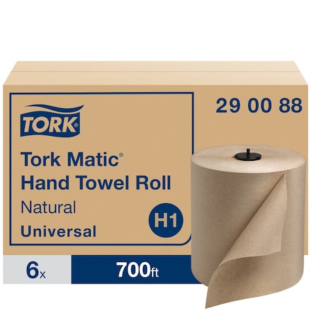 Hardwound Paper Towel Roll, 1 Ply, Continuous Roll Sheets, 700 ft, Brown, 6 PK MPN:290088