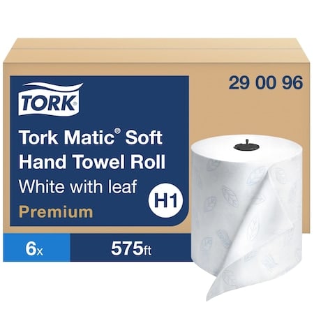 Hardwound Paper Towel Roll, 2 Ply, Continuous Roll Sheets, 575 ft, White, 6 PK MPN:290096