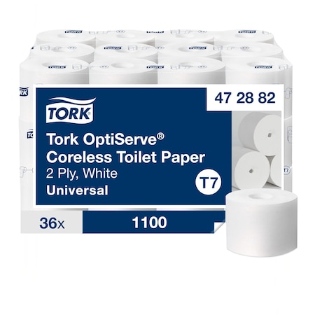 Coreless, 2 Ply, 1, 100 Sheets, White, 36 PK MPN:472882