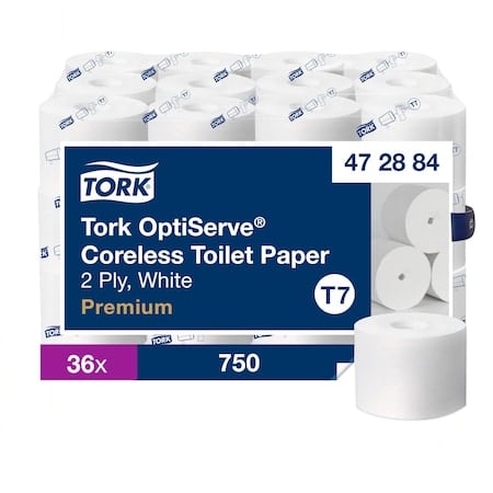 Coreless, 2 Ply, 750 Sheets, White, 36 PK MPN:472884