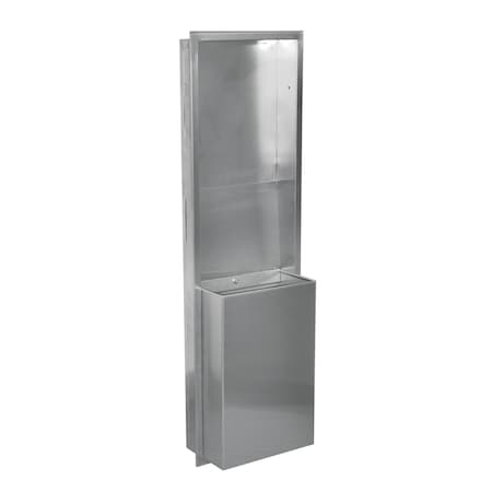 12 gal Rectangular Trash Can, Silver, None, Stainless Steel, 17 1/8 in MPN:309051