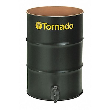 Open Head Vacuum Drum, Steel, 55 gal, Unlined, Black MPN:95944