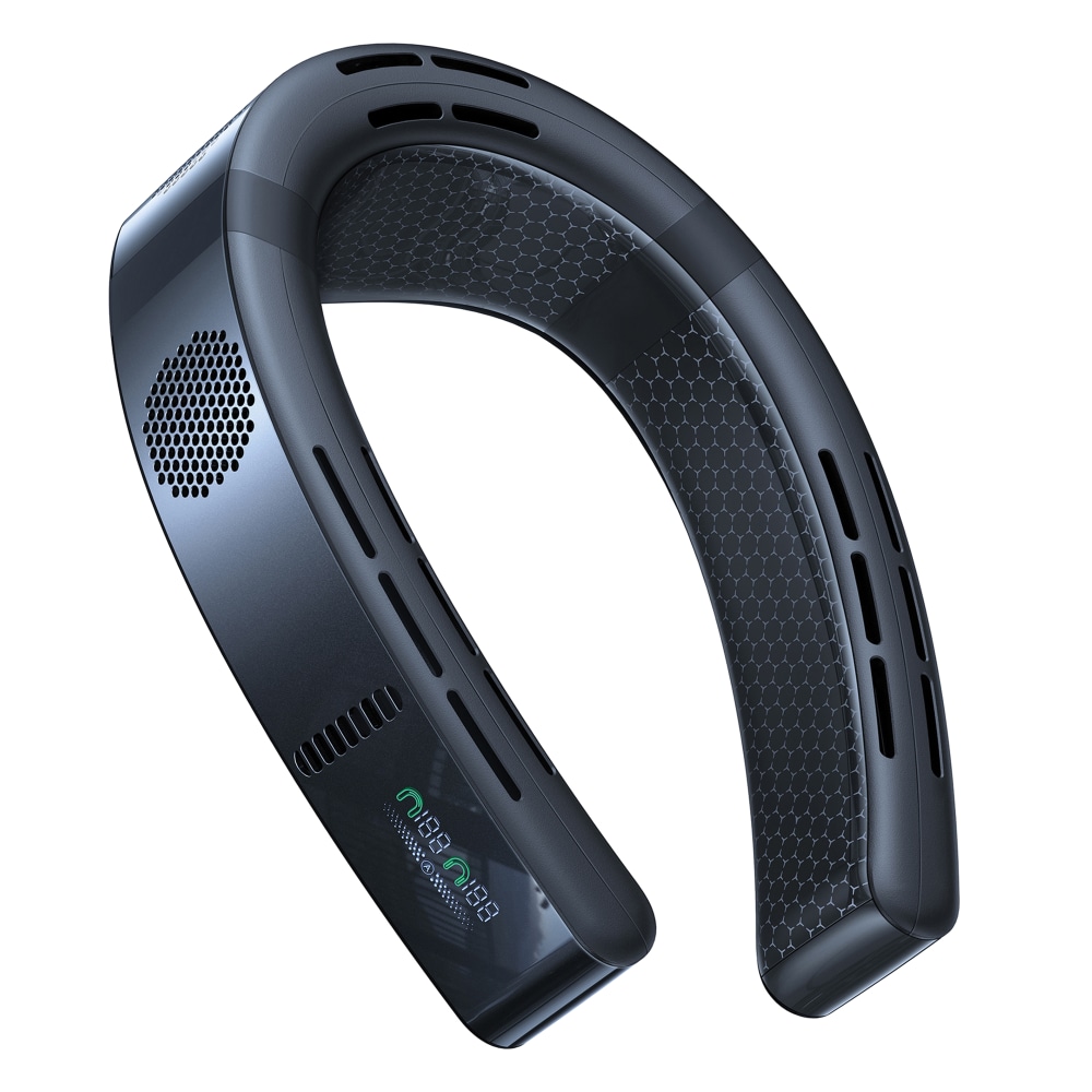 TORRAS COOLiFY Cyber Smart Portable Neck Fan, 3-1/4inH x 6-3/16inW x 8-1/16inD, Black MPN:00FG6A001