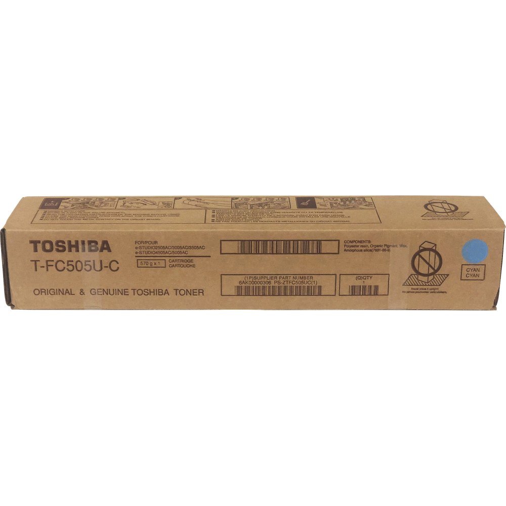 Toshiba Original High Yield Laser Toner Cartridge - Cyan - 1 Each - 33600 Pages MPN:TFC505UC