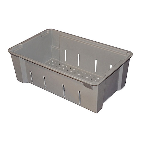 Vented Straight Wall Storage Container, 3.7 gal, 17-7/8 in L x 11-3/4 in W x 6 in H, Gray MPN:70534851361205