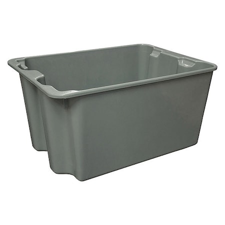 Stack & Nest Storage Container, 23.9 gal, 27-1/2 in L x 20 in W x 14-1/8 in H, Gray MPN:7807085172