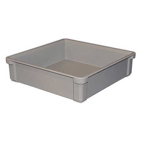 Stackable Storage Container, 4.7 gal, 17-1/2 in L x 17-1/2 in W x 4-1/2 in H, Gray MPN:8170085136
