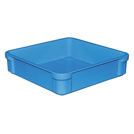 Stackable Storage Container, 2.4 gal, 14-3/4 in L x 14-3/8 in W x 3-1/2 in H, Blue MPN:8250085268