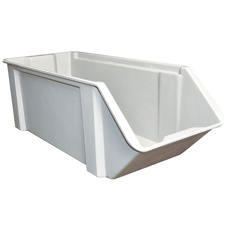Stacking Hopper Box Hang & Stack Storage Bin, 0.6 cu ft, 24 in x  10 in x  8 in, Gray MPN:8420085136