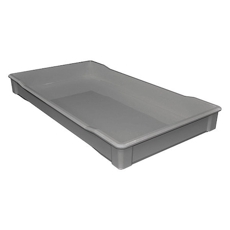 Stackable Storage Container, 9.3 gal, 35-3/4 in L x 19-3/4 in W x 3-3/4 in H, Gray MPN:8940085136