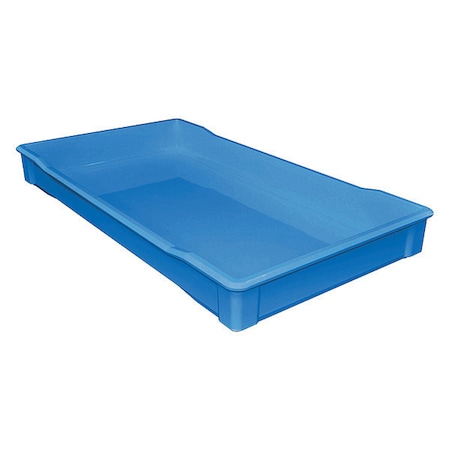 Stackable Storage Container, 9.3 gal, 35-3/4 in L x 19-3/4 in W x 3-3/4 in H, Blue MPN:8940085268