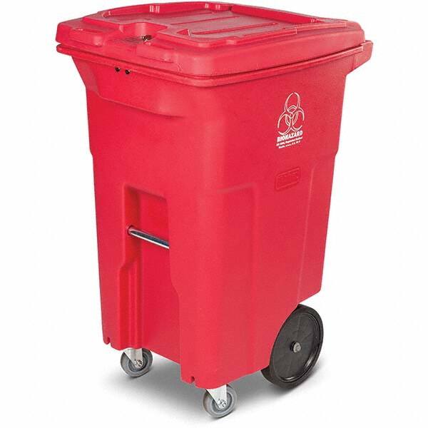 Biohazardous & Step-Open Trash Cans, Container Capacity: 64gal (US) , Container Shape: Rectangle , Overall Diameter: 24.25in  MPN:RMC64-00RED