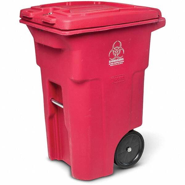 Biohazardous & Step-Open Trash Cans, Container Capacity: 64gal (US) , Container Shape: Rectangle , Overall Diameter: 24.25in  MPN:RMN64-00RED