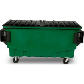 Toter 1 Cubic Yard Front Loading Dumpster W/ Bumpers Waste Green - FR010-00925 FR010-00925