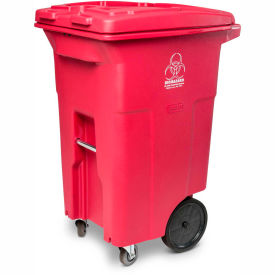 Toter 2-Wheel Medical Waste Cart w/Casters 64 Gallon Red - RMC64-00RED RMC64-00RED