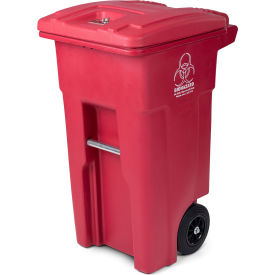 Toter Regulated Medical Waste Cart With Bio Hazard Logo 32 Gallon - Red RMN32-00RED