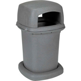 Toter® Plastic Square Heavy Duty Trash Can 45 Gallon Graystone 840GK-55710