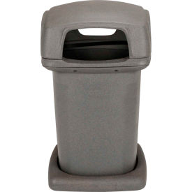 Toter® Plastic Square Trash Can Manual or Automated Collection 60 Gallon Graystone 860GB-35865