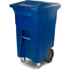 Toter Heavy Duty Two-Wheel Trash Cart w/Casters 64 Gallon Recycling Blue - ACC64-00BLU ACC64-00BLU