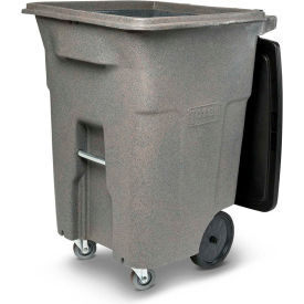 Toter Heavy Duty Two-Wheel Trash Cart w/Casters 96 Gallon Graystone - ACC96-01GST ACC96-01GST