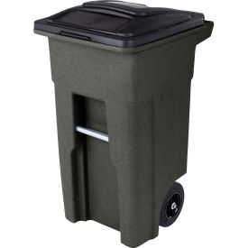 Toter Heavy Duty Two-Wheel Trash Cart 32 Gallon Greenstone - ANA32-55410 ANA32-55410