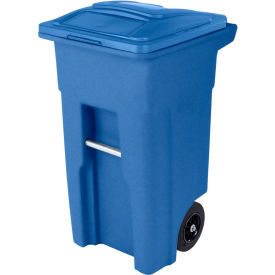 Toter Heavy Duty Two-Wheel Trash Cart 32 Gallon Blue - ANA32-57311 ANA32-57311