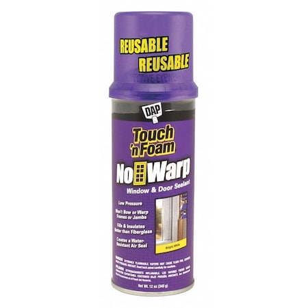 Spray Foam Sealant, Straw Application Method 12 oz, Aerosol Can, White, 2-3:1 Expansion Ratio MPN:7565004000