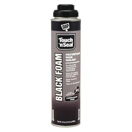 Spray Foam Sealant, Gun Application Method 24 oz, Aerosol Can, Black, 2-3:1 Expansion Ratio MPN:7565029813