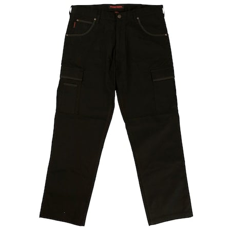 Flex Twill Cargo Pant, 44, BLACK, 98% Cotton/2% Spandex MPN:601006