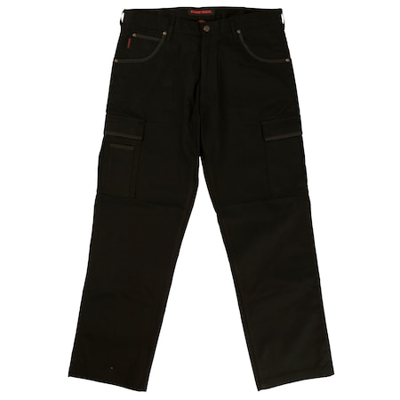 Flex Twill Cargo Pant, 38, BLACK, 98% Cotton/2% Spandex MPN:601006