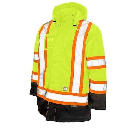 Hi-Vis Safety Parka, 300D Poly Oxford with PU Coating, Type R, XXS MPN:S17601