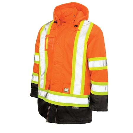 Hi-Vis Safety Parka, 300D Poly Oxford with PU Coating, Type R, 5XL MPN:S17631