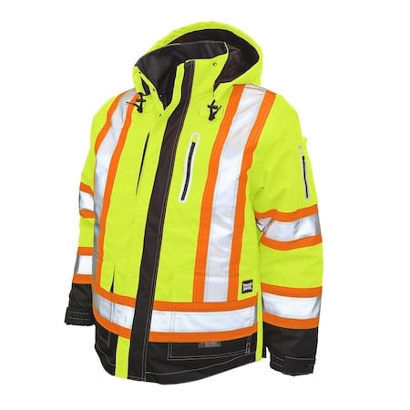Hi-Vis 4-in-1 Safety Jacket, 300D Ripstop, 100% Polyester, Class 3 Type R, Green, XS MPN:S18711