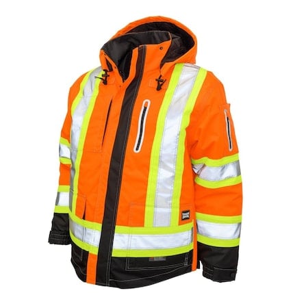 Hi-Vis 4-in-1 Safety Jacket, 300D Ripstop, 100% Polyester, Class 3 Type R, Orange, 5XL MPN:S18731