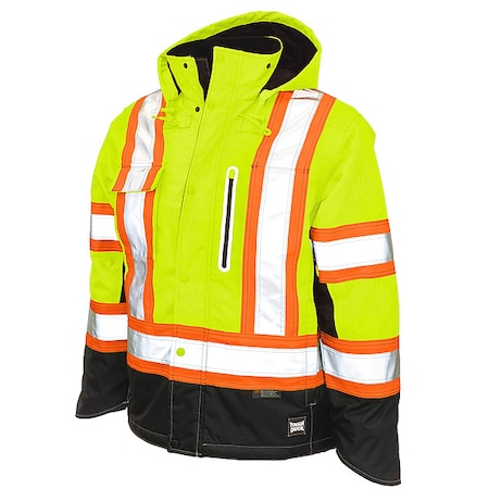 Hi-Vis Parka, Flo Green, 2XL Size MPN:S24511