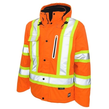 Hi-Vis Safety Jacket, 300D Ripstop, 100% Polyester, Class 3 Type R, Solid Orange, L MPN:S24511