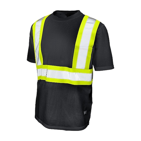 High Visibility T-Shirt, 1, O, Polyester, Black, M MPN:S39211