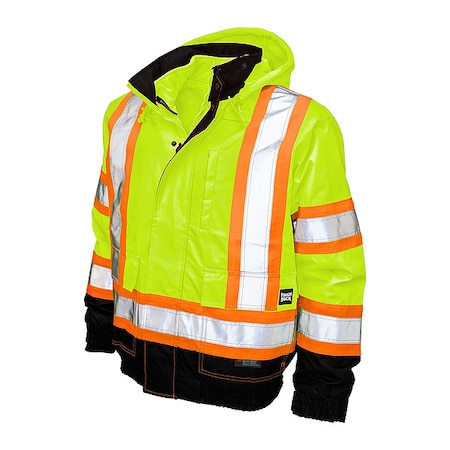 Men's Hi-Vis 3-in-1 Safety Bomber Jacket, 300D Poly Oxford with PU Coating, Fluorescent Green, L MPN:S41311