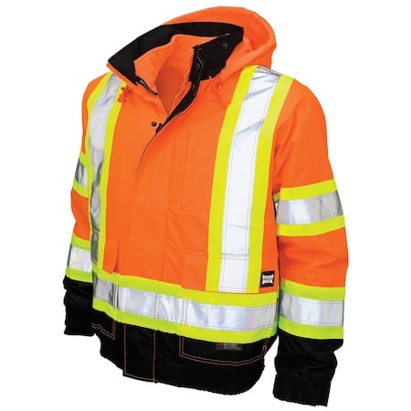 Men's Hi-Vis 3-in-1 Safety Bomber Jacket, 300D Poly Oxford with PU Coating, Type R, 4XL MPN:S41331