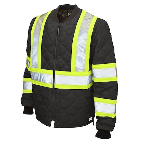 Hi-Vis Quilted Safety Jacket, 100% Polyester, Class 1 Type O, Black, XS MPN:S43211